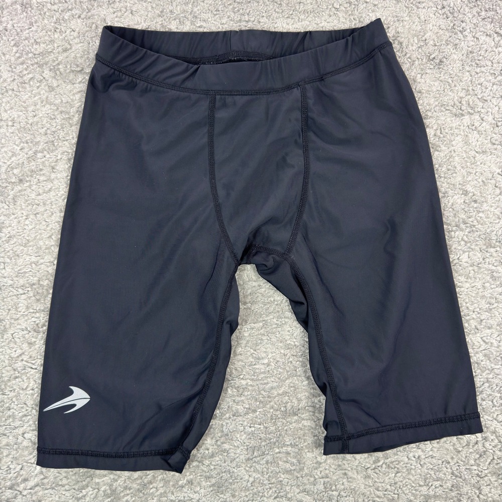 CompressionZ Mens‎ Black Athletic Compression Shorts Size Large Nylon Spandex